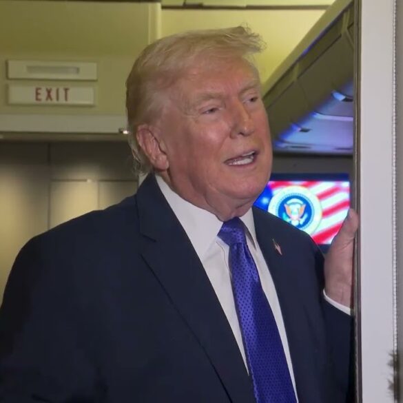 President Trump Gaggles with Press on Air Force One En Route Joint Base Andrews, MD, Feb. 16, 2026