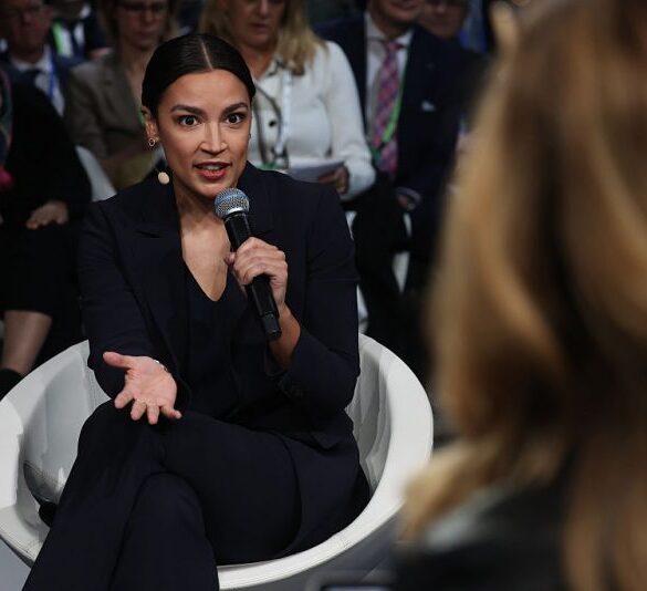 MUNICH, GERMANY - FEBRUARY 13: Alexandria Ocasio-Cortez, U.S. representative for New York's 14th congressional district, speaks at a Townhall panel on populism at the 62nd Munich Security Conference on February 13, 2026 in Munich, Germany. The conference, which brings together government leaders, security experts and defence ministers, is taking place at a time when the traditional western political and military alliance is facing rupture due to the policies of U.S. President Donald Trump. (Photo by Sean Gallup/Getty Images)