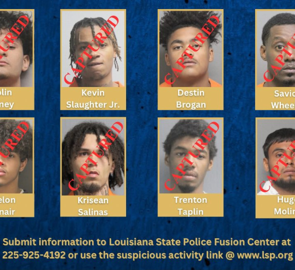 Images of eight captured inmates who escaped the Riverbend Detention Center in East Carroll Parish, Louisiana. (via: LA State Police; X)