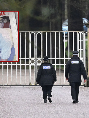 (Background) Police Officers patrol near the gates of the Royal Lodge, Andrew Mountbatten-Windsor's former residence in Windsor Great Park, February 19, 2026 in Windsor, England. The former Prince Andrew was arrested today at his new residence on the Sandringham estate on suspicion of misconduct in public office. In a statement, Thames Valley police said they were also "carrying out searches at addresses in Berkshire and Norfolk" as part of the investigation. The Berkshire property is believed to be the Royal Lodge. (Photo by Leon Neal/Getty Images) / (L) In this photo illustration, the front page of the Daily Star and The Sun newspapers with an image of Andrew Mountbatten-Windsor is seen on February 01, 2026 in London, England. Three million new documents were released by the United States Department of Justice under the Epstein Files Transparency Act. (Photo by Gareth Cattermole/Getty Images)