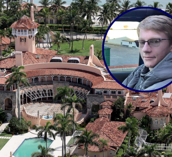 In this aerial view, former U.S. President Donald Trump's Mar-a-Lago estate is seen on September 14, 2022 in Palm Beach, Florida. Trump's legal team is currently negotiating with the Justice Department regarding the selection of a Special Master to review documents, some marked Top Secret, seized when the FBI searched the compound. (Photo by Joe Raedle/Getty Images) - Austin Tucker Martin, 21, snuck onto the Mar-a-Lago property while armed with a shotgun and gas can on Sunday. (Facebook/Melissa Martin)