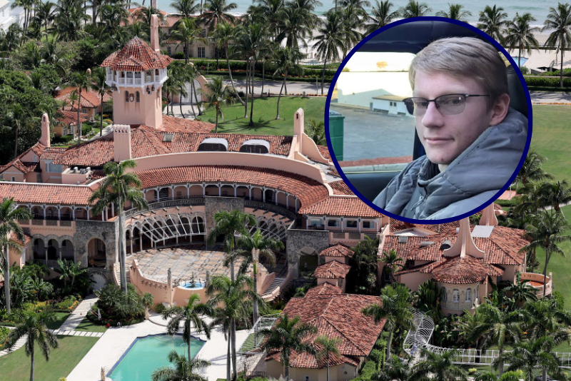 In this aerial view, former U.S. President Donald Trump's Mar-a-Lago estate is seen on September 14, 2022 in Palm Beach, Florida. Trump's legal team is currently negotiating with the Justice Department regarding the selection of a Special Master to review documents, some marked Top Secret, seized when the FBI searched the compound. (Photo by Joe Raedle/Getty Images) - Austin Tucker Martin, 21, snuck onto the Mar-a-Lago property while armed with a shotgun and gas can on Sunday. (Facebook/Melissa Martin)