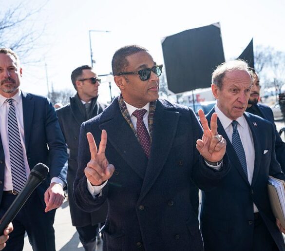 ST. PAUL, MINNESOTA - FEBRUARY 13: Journalist Don Lemon arrives with his legal team for an arraignment hearing at the Warren E. Burger Federal Building and U.S. Courthouse on February 13, 2026 in St. Paul, Minnesota. Lemon has been charged with conspiring to violate someone's constitutional rights and violating the FACE Act. (Photo by Stephen Maturen/Getty Images)