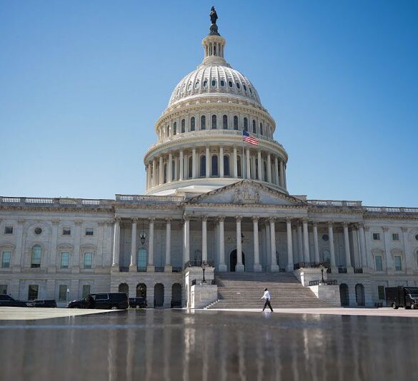 WASHINGTON, DC - APRIL 28: The U.S. Capitol building is seen on April 28, 2025 in Washington, DC. Members of the House of the Representatives and the U.S. Senate returned to Washington after a two week recess. (Photo by Kayla Bartkowski/Getty Images)
