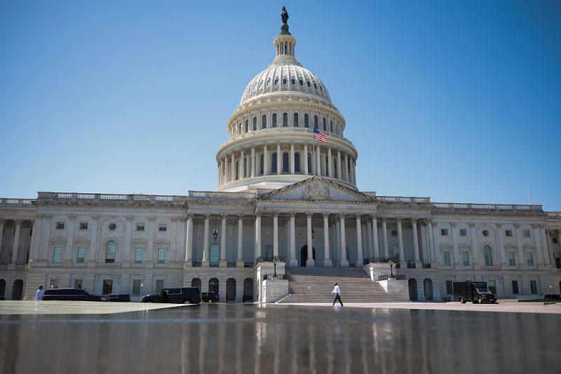 WASHINGTON, DC - APRIL 28: The U.S. Capitol building is seen on April 28, 2025 in Washington, DC. Members of the House of the Representatives and the U.S. Senate returned to Washington after a two week recess. (Photo by Kayla Bartkowski/Getty Images)