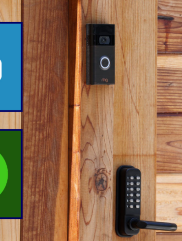 (Background) A Ring security camera is seen on the fence of a home on June 01, 2023 in San Anselmo, California. Amazon has agreed to pay the Federal Trade Commission over $30 million in a privacy settlement over its Ring cameras. The company's Ring doorbell division paid $5.8 million for violating a portion of the FTC Act that prohibits unfair or deceptive business practices and $25 million for violating the Children’s Online Privacy Protection Act by illegally retaining Alexa voice assistant profiles of thousands of children. (Photo by Justin Sullivan/Getty Images) / (L-Top) Ring logo (via: ring.com) / (L-Bottom) Flock safety logo (via: flocksafety.com)