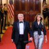 US President Donald Trump and First Lady Melania Trump attend a dinner with state governors in the East Room of the White House in Washington, DC, on February 21, 2026. (Photo by Mandel NGAN / AFP via Getty Images)