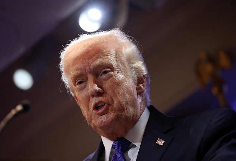 WASHINGTON, DC - FEBRUARY 20: U.S. President Donald Trump speaks during a press briefing held at the White House February 20, 2026 in Washington, DC. The U.S. Supreme Court today ruled against Trump’s use of emergency powers to implement international trade tariffs, a central portion of the administration’s core economic policy. (Photo by Kevin Dietsch/Getty Images)
