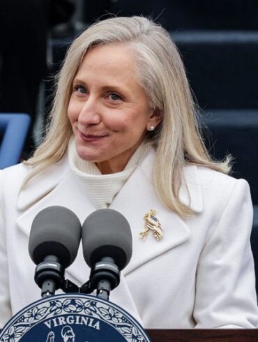RICHMOND, VIRGINIA - JANUARY 17: Virginia Governor Abigail Spanberger speaks after being sworn into office at the Virginia State Capitol January 17, 2026 in Richmond, Virginia. Spanberger is the first woman elected to the Commonwealth of Virginia’s highest office. (Photo by Win McNamee/Getty Images)