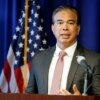 California Attorney General Rob Bonta speaking at a press conference about suing the White House to restore SNAP funding.