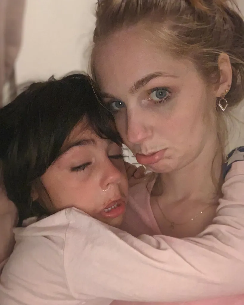 Talitha comforting Lanu-Skylar, who is crying.