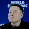 Elon Musk making a face at the World Economic Forum.