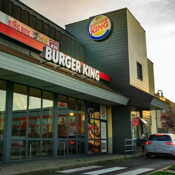 A Burger King restaurant with a drive-in lane in Nuremberg, Germany.