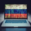 Russian flag on a laptop