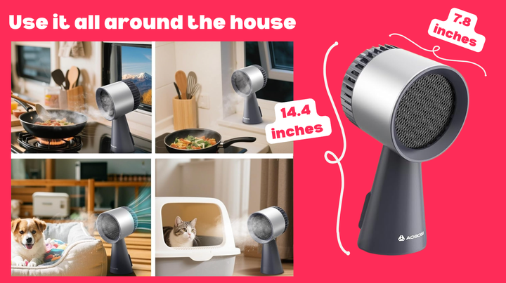 The compact fan can be used all over the house.