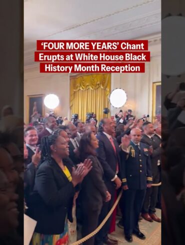 'Four more years' chant erupts at the White House Black History Month celebration
