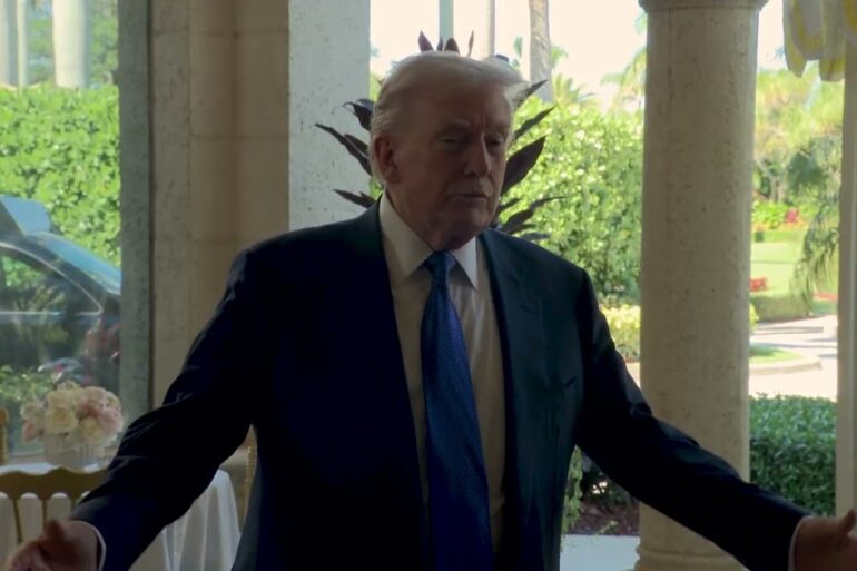 President Trump Gaggles with Press at Mar-a-Lago, Feb. 1, 2026