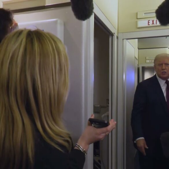 President Trump Gaggles with Press on Air Force One En Route Joint Base Andrews, Mar. 15, 2026