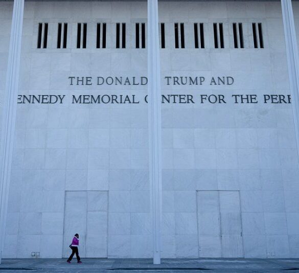 A view of the Kennedy Center in Washington, DC, on February 2, 2026. US President Donald Trump announced February 1, he is closing the Kennedy Center for two years for a thorough renovation, as the storied Washington arts complex struggles with declining ticket sales and a backlash from performers. (Photo by Brendan Smialowski / AFP via Getty Images)