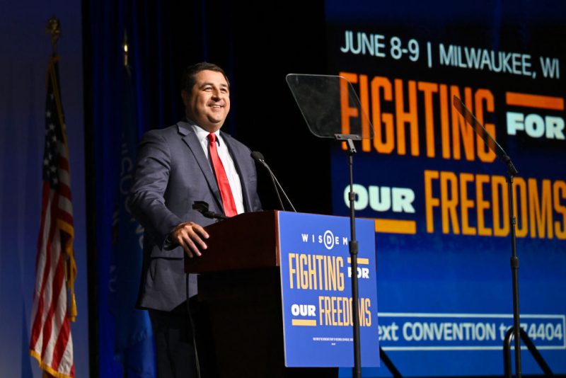 MILWAUKEE, WISCONSIN - JUNE 08: Attorney General Josh Kaul speaks during the WisDems 2024 State Convention on June 08, 2024 in Milwaukee, Wisconsin. (Photo by Daniel Boczarski/Getty Images for The Democratic Party of Wisconsin)