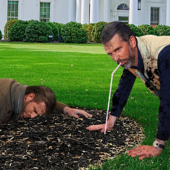 SATIRE NEWS: Dirt Covered Trump Boys Attempt To Siphon Gas From
