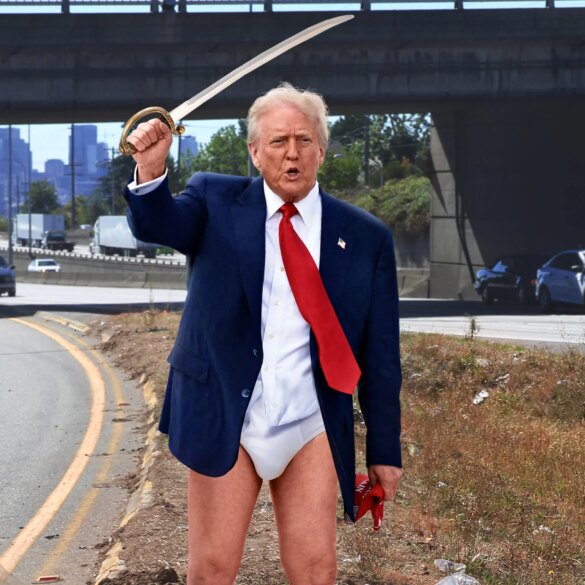 SATIRE NEWS: ‘Which Way Is Iran?’ Asks Pantsless, Sword Wielding Trump