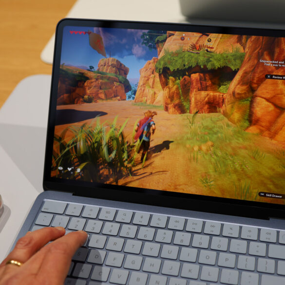 The MacBook Neo at an Apple event