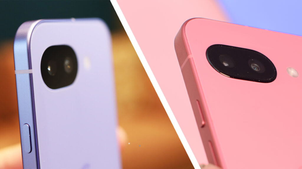 The Google Pixel 9a and 10a side by side