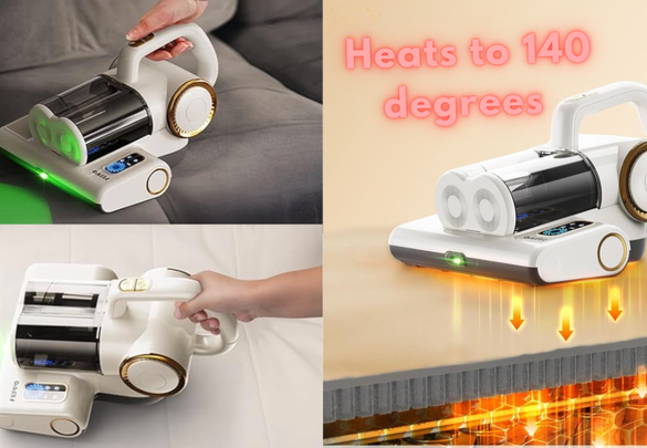 This powerful mattress vac uses heat and vibration and to suck up dead skin and more.