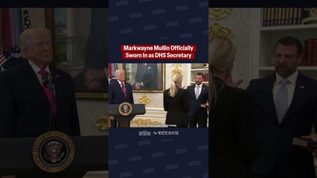 OFFICIAL: Markwayne Mullin is sworn in as Secretary of Homeland Security! 🇺🇸