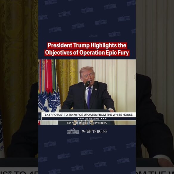 President Donald Trump highlights the crucial mission objectives of Operation Epic Fury