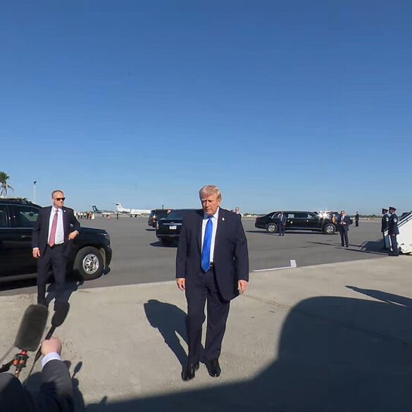 President Trump Gaggles with Press Upon Departure in Palm Beach, FL, Mar. 23, 2026