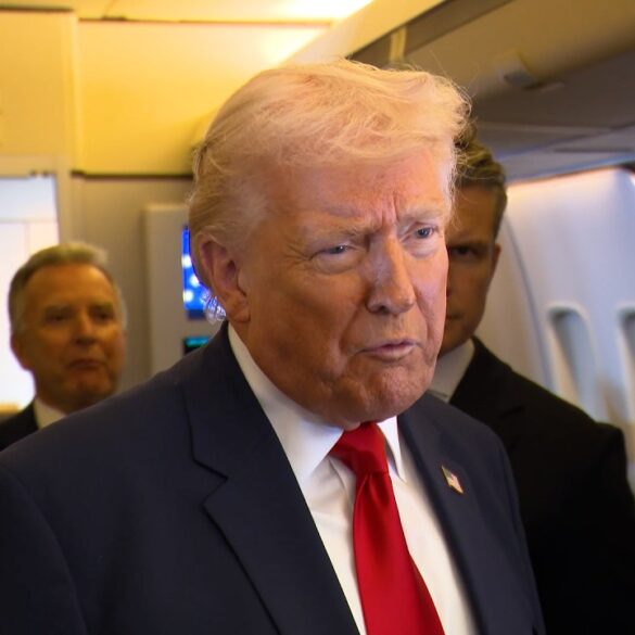 President Trump Gaggles with Press on Air Force One En Route Miami, FL, Mar. 7, 2026