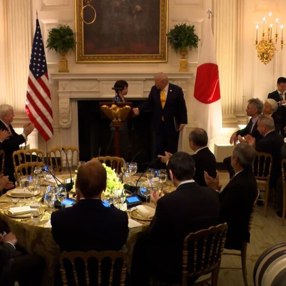 President Trump Participates in a Dinner with the Prime Minister of Japan