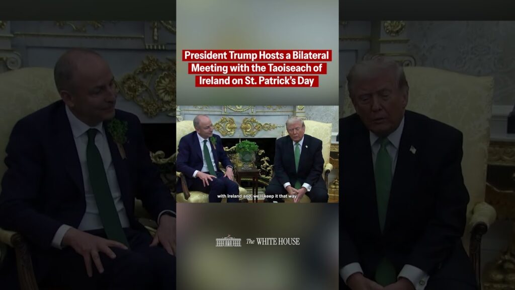 President Trump and Taoiseach Martin participate in a bilateral meeting on St. Patrick's Day! ☘️🇺🇸🇮🇪