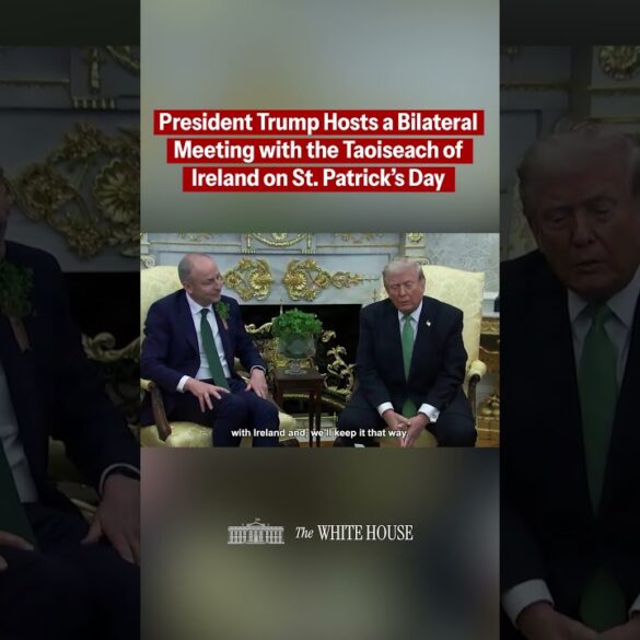 President Trump and Taoiseach Martin participate in a bilateral meeting on St. Patrick's Day! ☘️🇺🇸🇮🇪