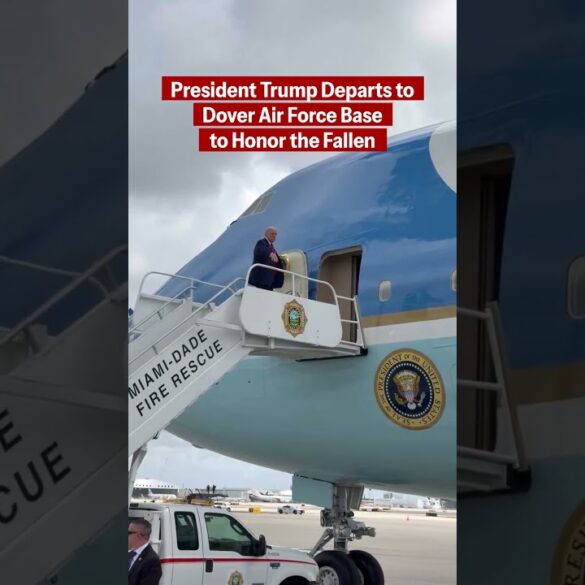 President Trump departs to Dover Air Force Base to honor the fallen